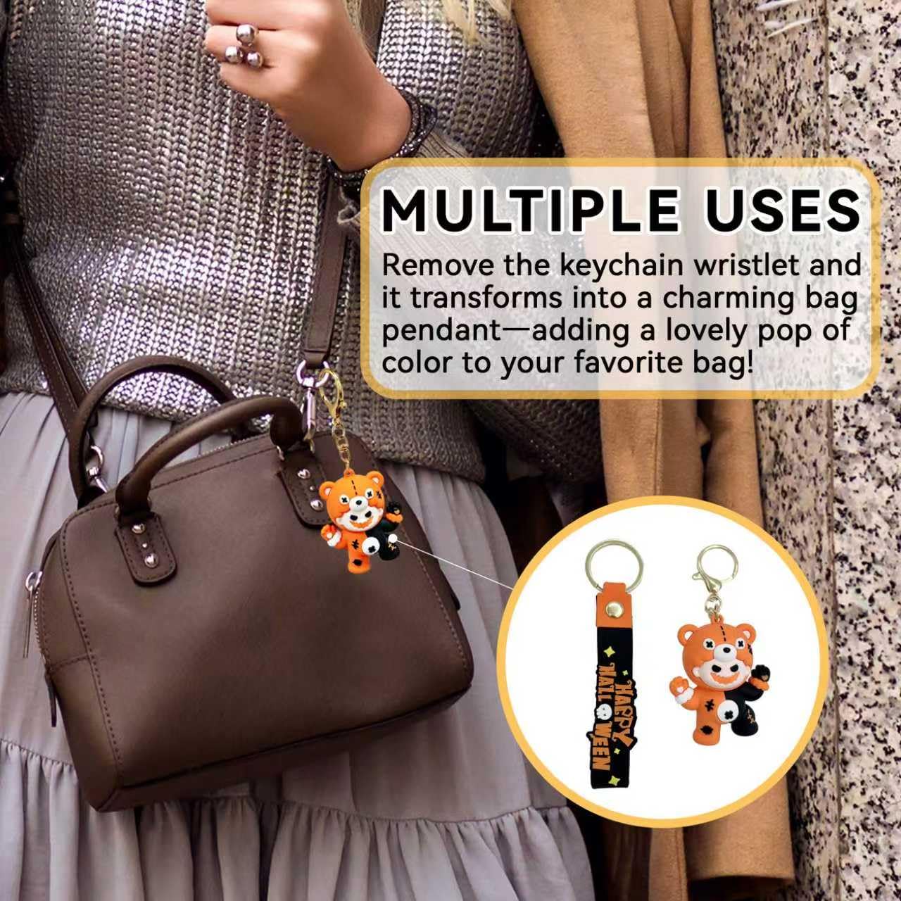 Halloween key chain Bag pendants funny glowing cute trick or treat ghost pumpkin