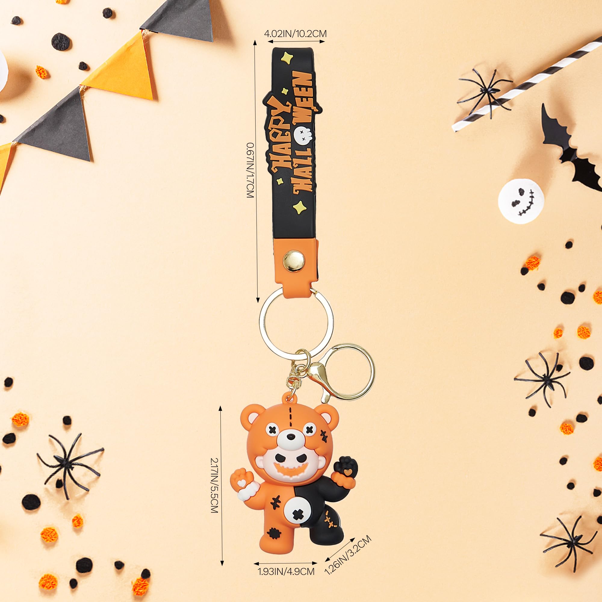 Halloween key chain Bag pendants funny glowing cute trick or treat ghost pumpkin