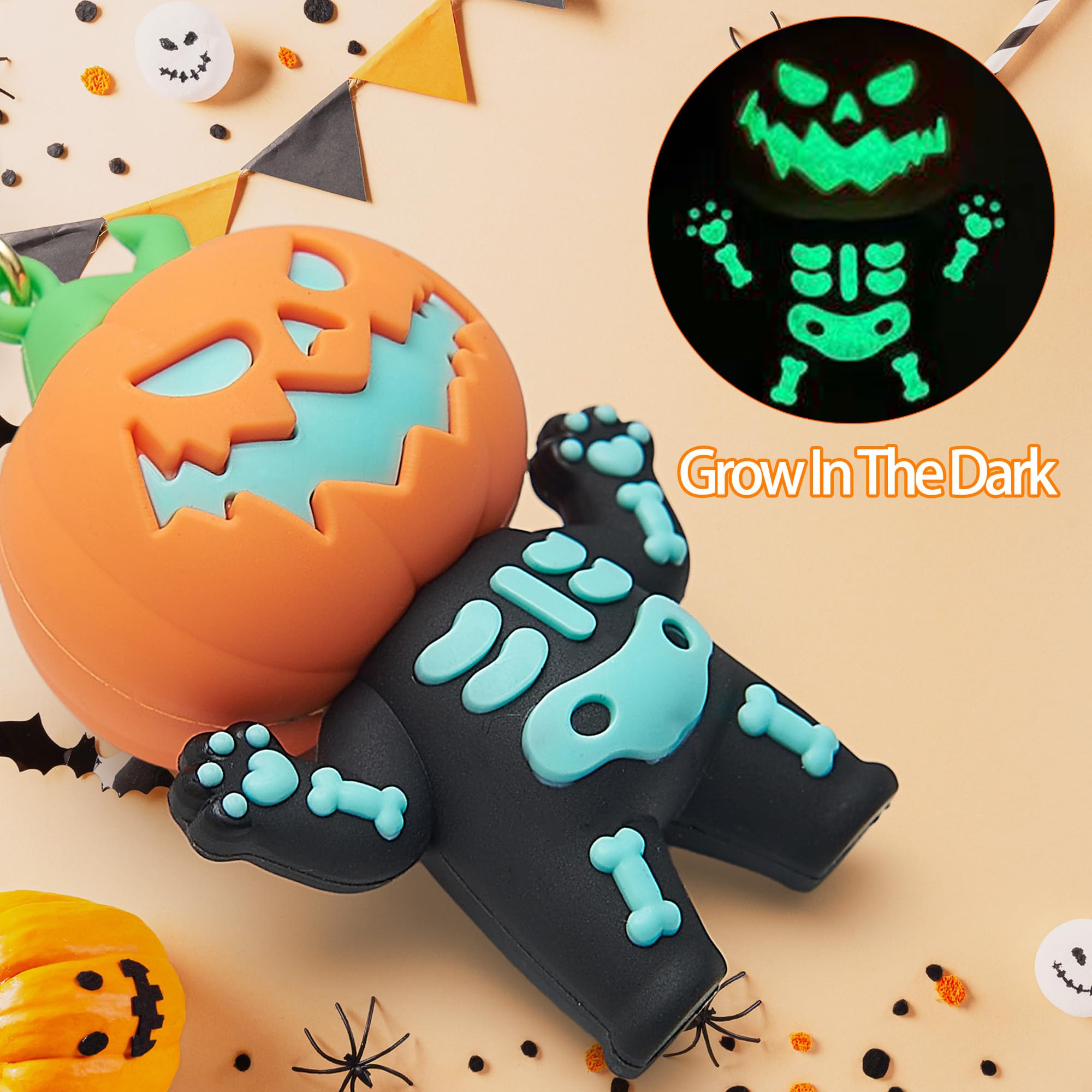 Funny Cute Keychain for Halloween Charms for Bag Purse Halloween Basket Stuffers Key Chain Gifts for Kids