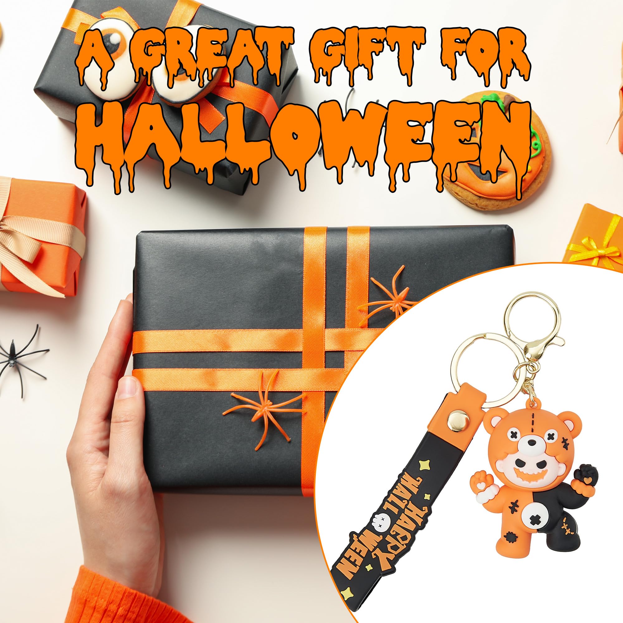 Halloween key chain Bag pendants funny glowing cute trick or treat ghost pumpkin